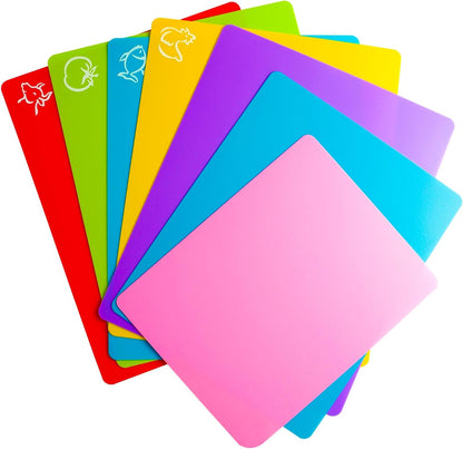 4 Pieces Flexible Cutting Board mats, Plastic Cutting Boards for Kitchen Cooking, Cutting board sheets for Meat and Vegetables, Dishwasher Safe