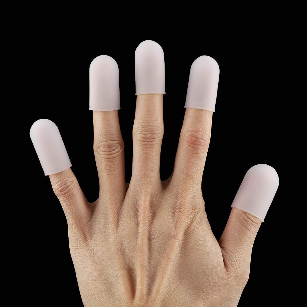 Fdit 5pcs Silicone Finger Protector Thumbs Cover Fingertip Gloves for Heat Cooking Baking Barbecue B