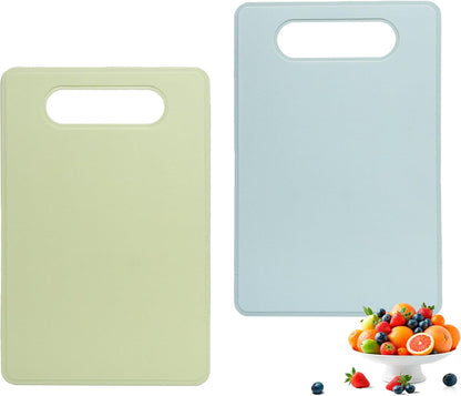 Bifeaw 2 Pcs Silicone Flexible Cutting Boards Mats with BPA free Plastic Non Slip backplane for Meat and Vegetables (Green and Blue)
