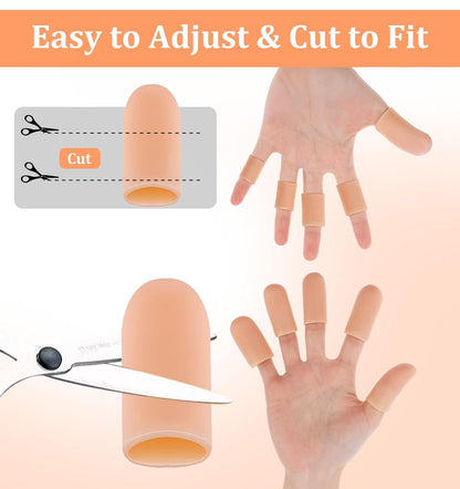 16Pcs Thumb Covers, Silicone Thumb Protector Covers Polyethylene Fiber Finger Cots for Cover Wounds, Reusable Finger Guard Cover Pain Relief for Wounds Cracking Comfortable Fit & Easy to Use