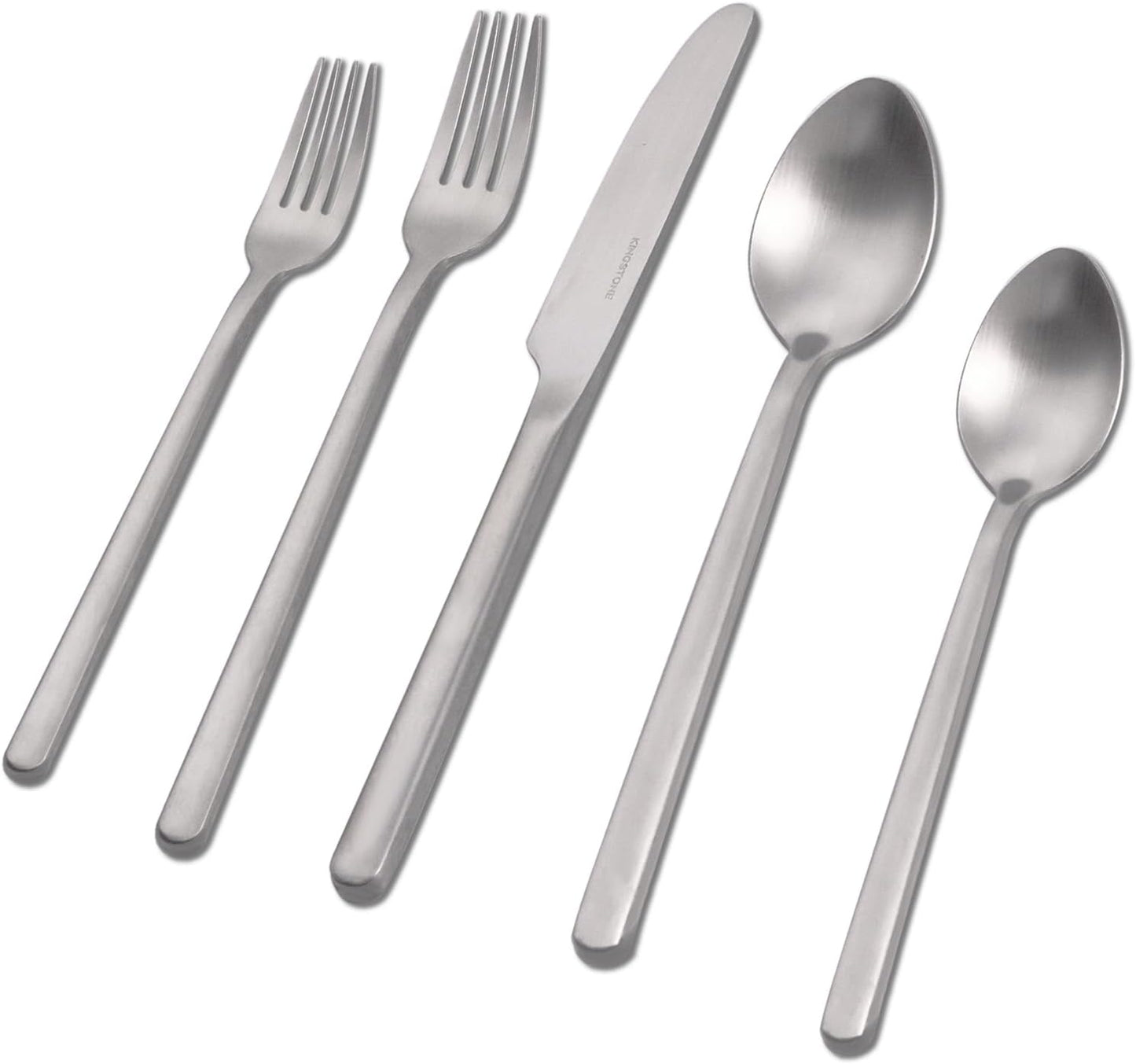 KINGSTONE 48-Piece Silverware Set with Steak Knives, Flatware Set for 8, Stainless Steel Tableware Cutlery Set for Home Restaurant, Mirror Finish,Modern Design