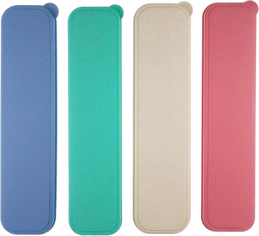 4 Pack Portable Travel Tableware Storage Box Case for Cutlery Kit (4 Colors)