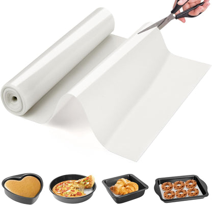 Silicone Baking Mat Roll -Cut to Size Silicone Mat - Non-Stick Pastry Mat for Dough Rolling, Non-slip Silicone Mat for Kitchen Counter, Reusable Air Fryer Linner, Oven Liner, Freeze Dryer Mat