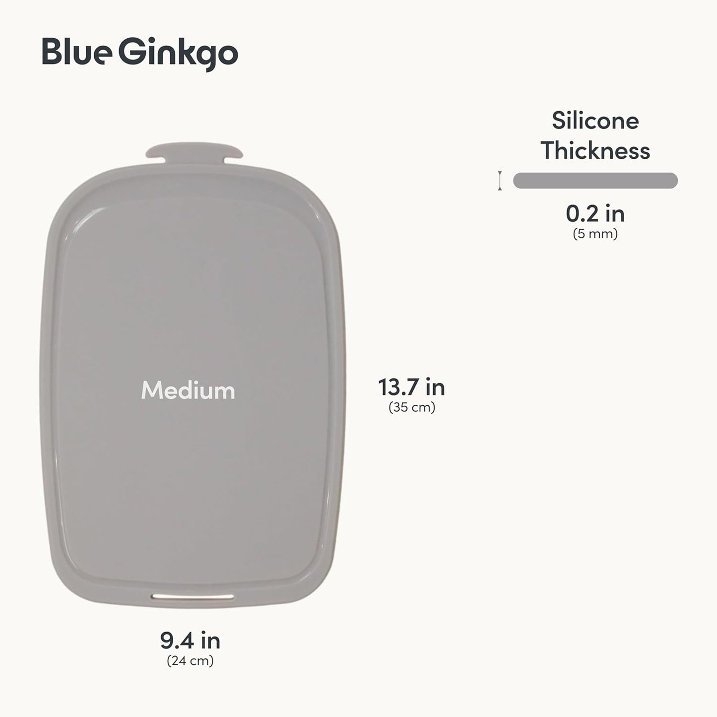 Blue Ginkgo Silicone Cutting Board – Medium – Double-Sided, Thick, Flexible, Non-Slip, BPA Free – Juice Grooves, Dishwasher Safe (Made in Korea, Green)