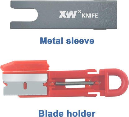 XW Handy Safety Box Cutters, Auto-retractable Razor Blade Carton Cutter for Opening Packages, 10-Pack