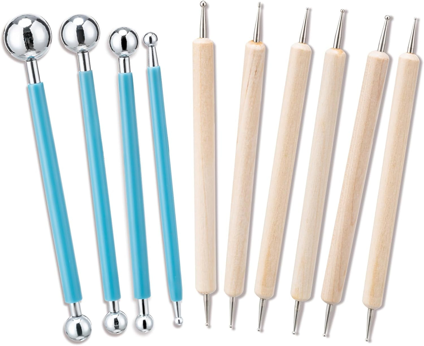 Amrules Clay Tools Kit, 12 PCS Polymer Clay Cutter Tools, Rectangle Shape Acrylic Press Board and Roller Pin Supplies Suitable for Shaping, Carving, Pottery Craft and DIY Projects