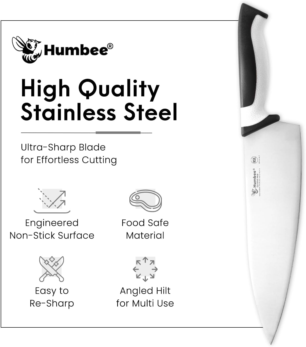 7.5-Inch Nakiri Knife, High Carbon Stainless Steel Hollow Grind Blade, Razor Sharp Edge, Ergonomic Non-Slip Handle, Cleaver Style, DT-50 Series, Orange