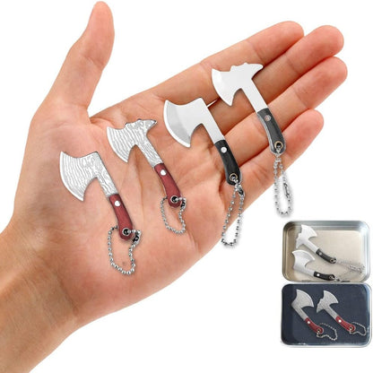 Damascus Pocket Knife Set Mini Chef Tiny Cleaver for Package Opener Box Cutter - of 4