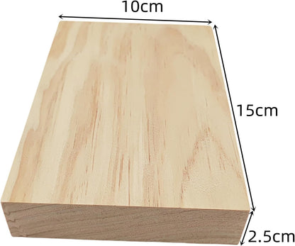 4PCS Rectangle Wood Boards Unfinished Wood Blocks for Crafting, 8x6x1in Blank Whittling Wooden Blocks for Wood Carving,Painting & Burning