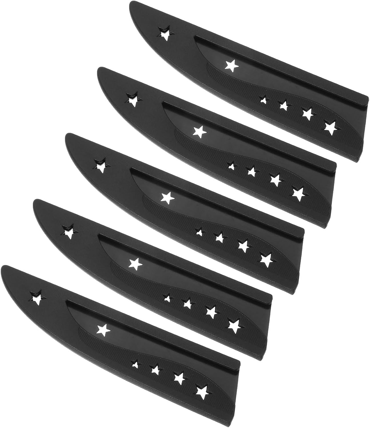 PATIKIL Plastic Safety Knife Cover Sleeves for 7" Boning Knife 7.5 x 1.9 Inch (LxW), 5 Pack Knife Blade Guard Protector Universal Kitchen Knife Sheath for Kitchen Bar, Black