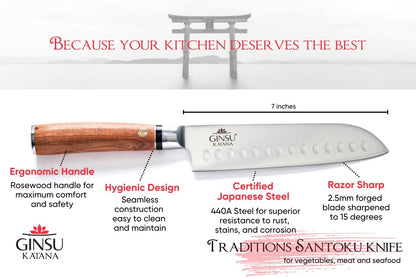 7" SANTOKU KNIFE | TRADITIONS COLLECTION JAPANESE KNIVES | BEST KNIFE FOR YOUR KITCHEN