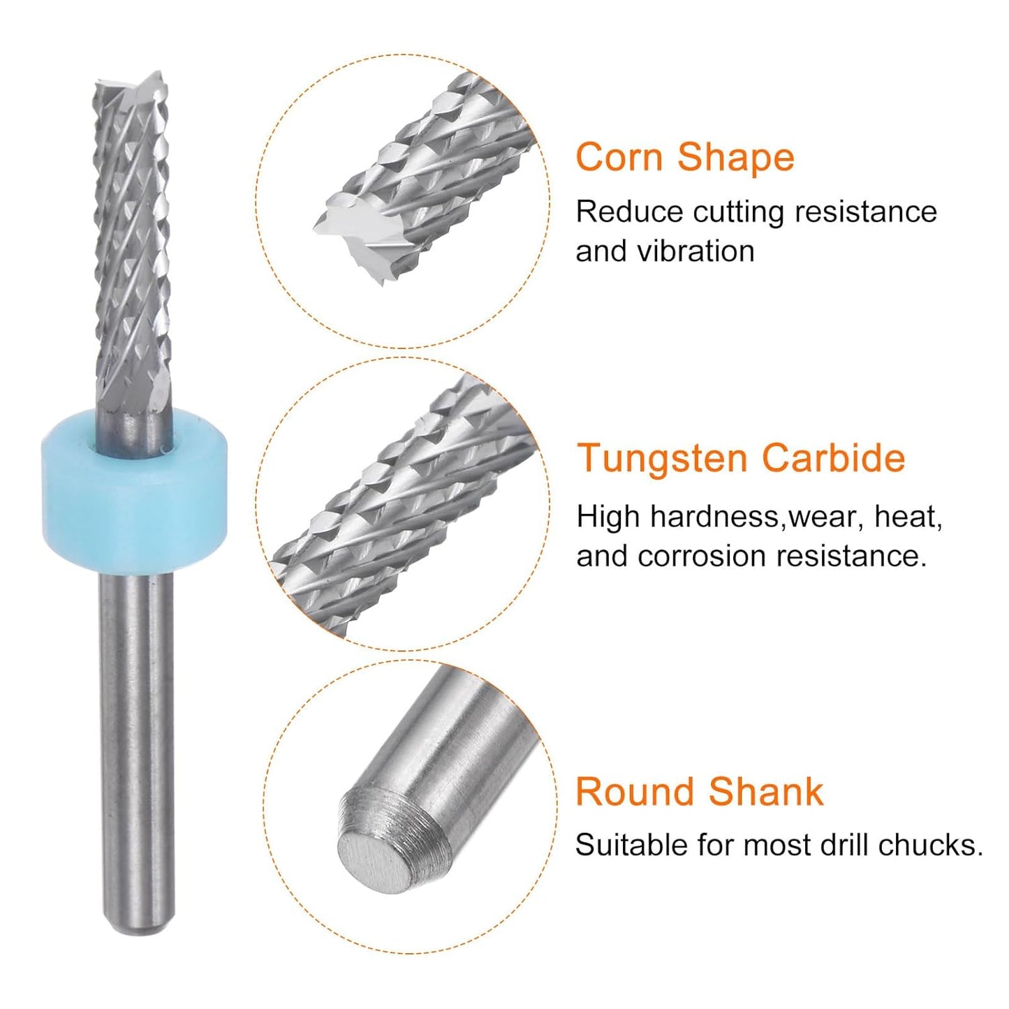 HARFINGTON 10pcs End Mill Bits 0.8mm Solid Carbide CNC Router Bits Engraving Cutter Tools for PCB Circuit Board Milling Machine Wood Carving, 1/8" Straight Shank
