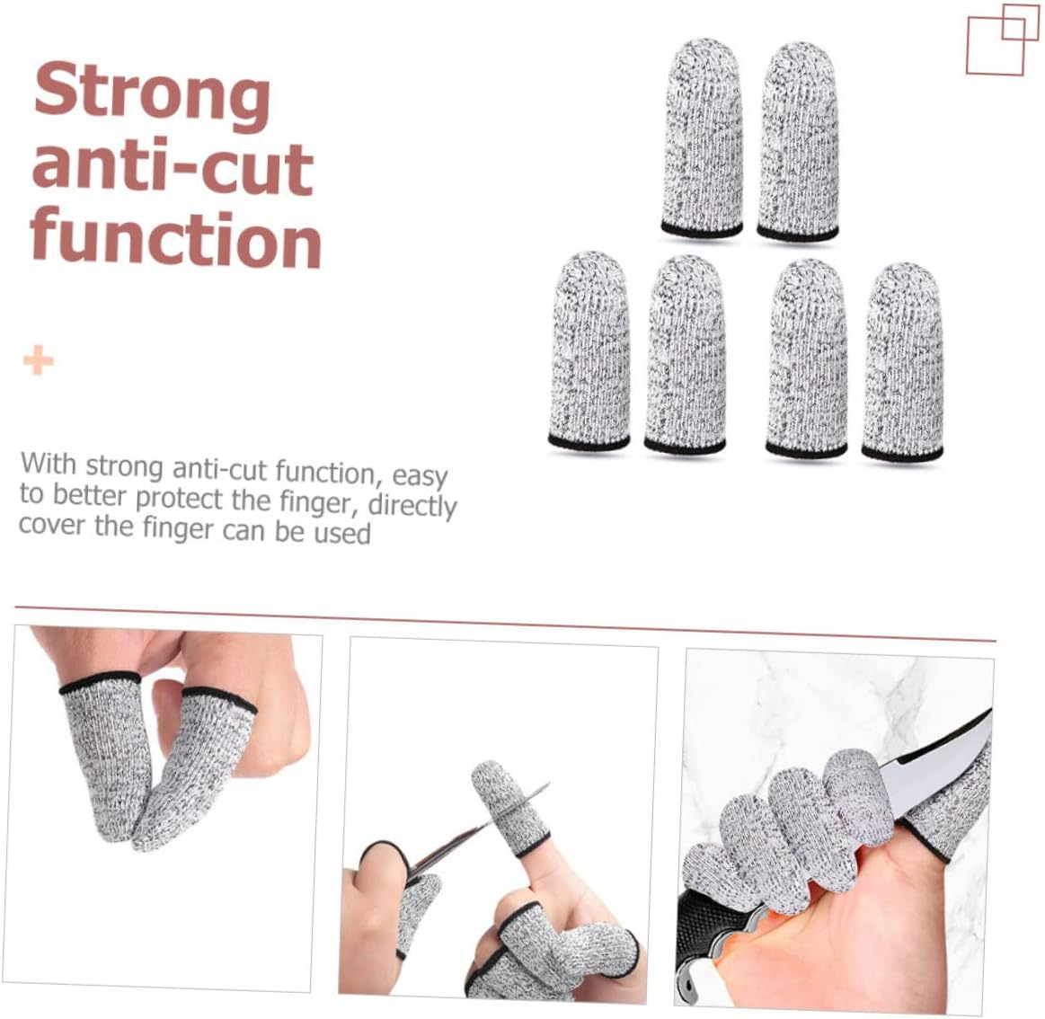 Cut Resistant Finger Protectors for Crafting and Kitchen Use Wear Resistant Sleeves for Safe Cutting