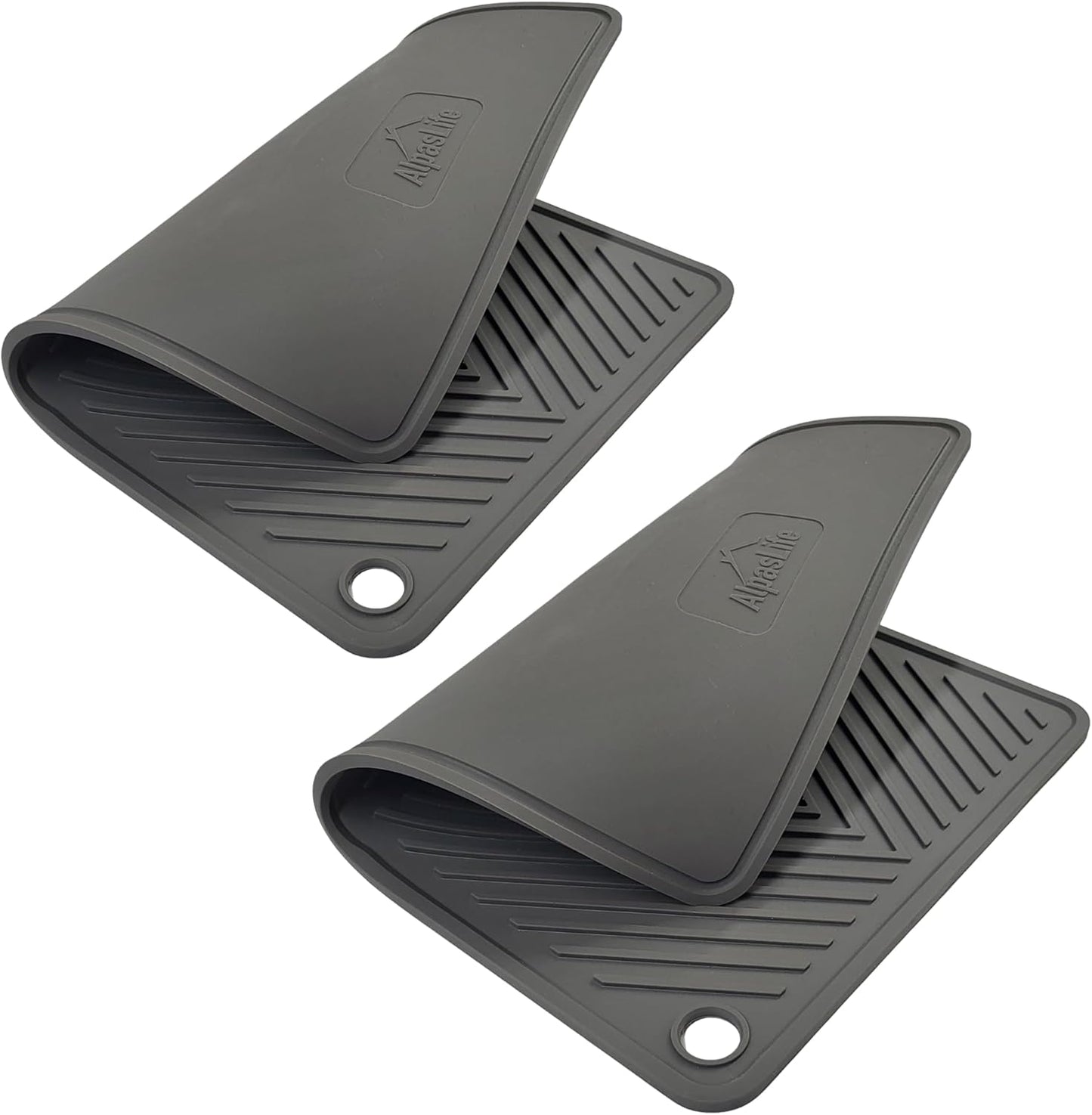 Set of 2 Silicone Kitchen Utility Mats - Double-Sided Dish Drying Mat, Non-Slip Cutting Board, Heat Resistant Trivet, Pet Bowl Mat, Flexible Food Grade Counter Protector, 16 x 9.74 in