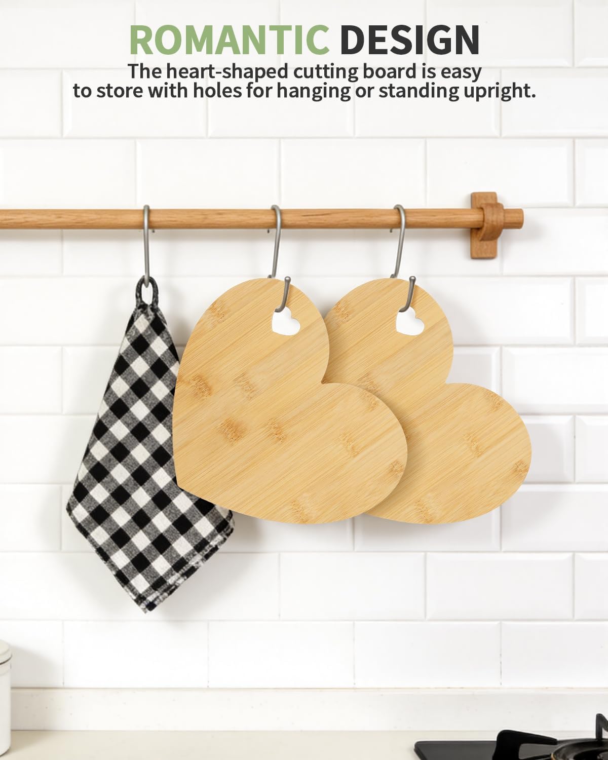 4 Set Bridal Baby Shower Favor, Heart Shape Charcuterie Board, Small Cheese Board with Knife and Fork, Small Bamboo Heart Cutting Board for Guest Bridal Baby Shower Prize Wedding Birthday Valentines