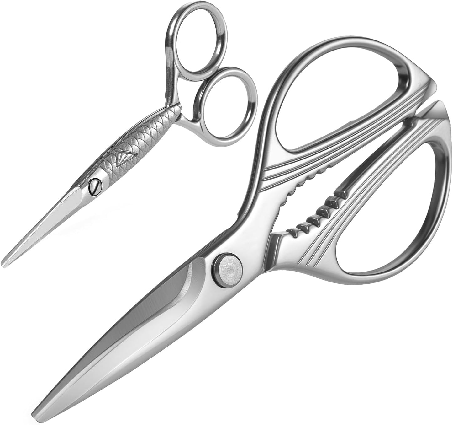 Kitchen Scissors Heavy-Duty Forged in One Piece From 4cr14 Stainless Steel – Ultra-Sharp Multi-Function with Bottle Opener & Nut Cracker, 8.5 Inch