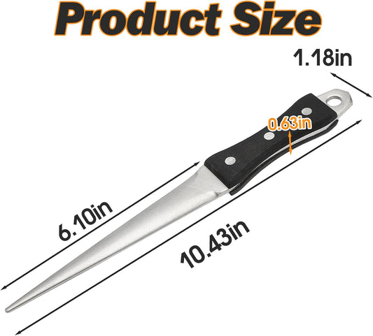 Hoof Knife Sharpener, 10.43 Inch Diamond Honing Rod for Farrier Tools, Tapered Sharpening Rod for Horse Hoof Knives, Curved Blades and Garden Tools, Silver