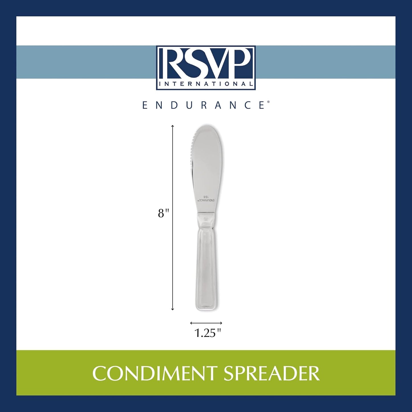 RSVP International Endurance Kitchen Collection Condiment Utensils, Spreader,Silver