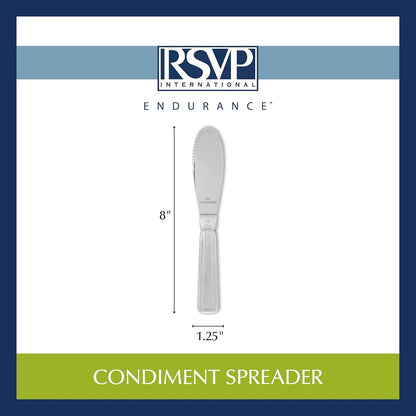 RSVP International Endurance Kitchen Collection Condiment Utensils, Spreader,Silver