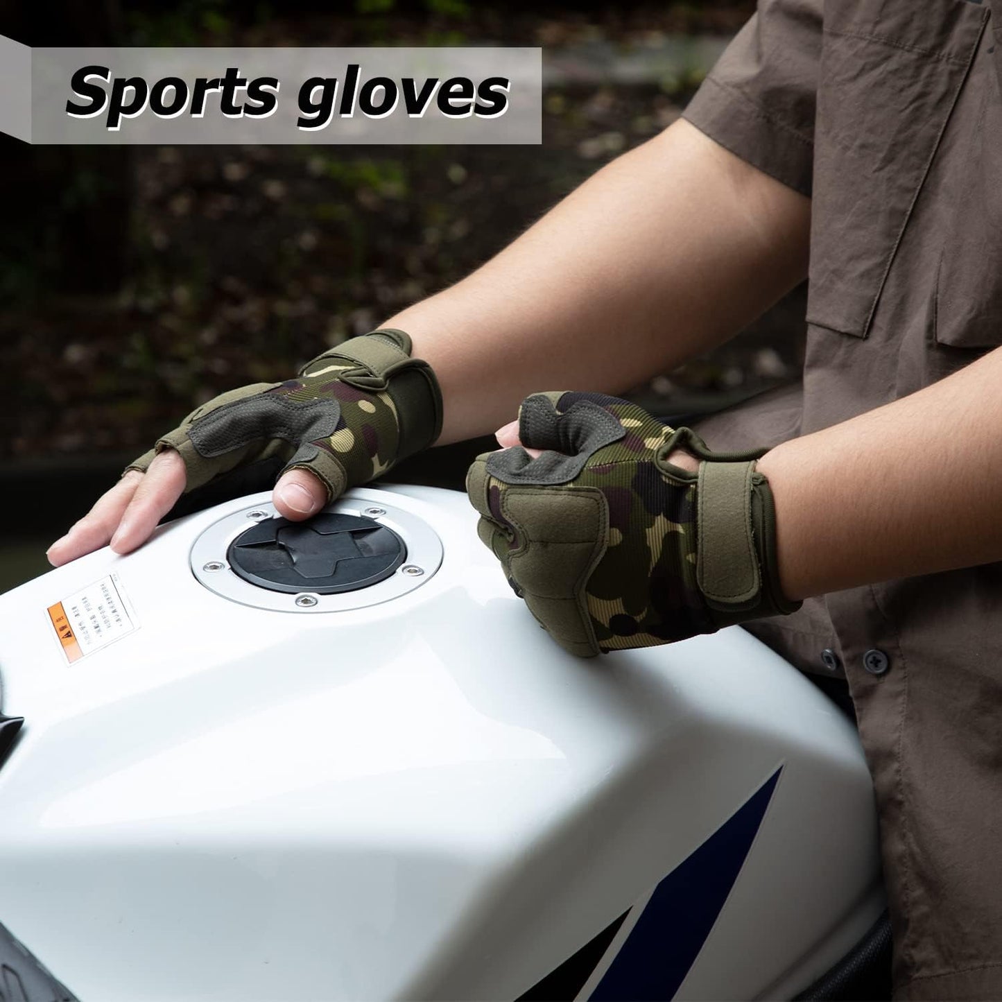 FIORETTO Fingerless Workout & Exercise Gloves for Gym, Weight Lifting, Airsoft, Shooting, Hunting, Hiking, Cycling, Driving, Motorcycle, Climbing M210603