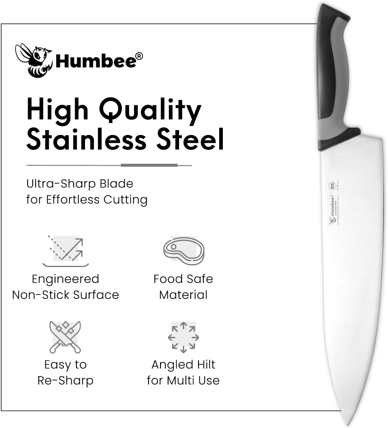 7.5-Inch Nakiri Knife, High Carbon Stainless Steel Hollow Grind Blade, Razor Sharp Edge, Ergonomic Non-Slip Handle, Cleaver Style, DT-50 Series, Orange