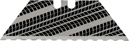 NDZ Performance Serrated Steel Blade Replacement for Utility Knife & Box Cutters, Custom Double Sided Laser Engraved Designs, Silver - Skull - 3 Pack