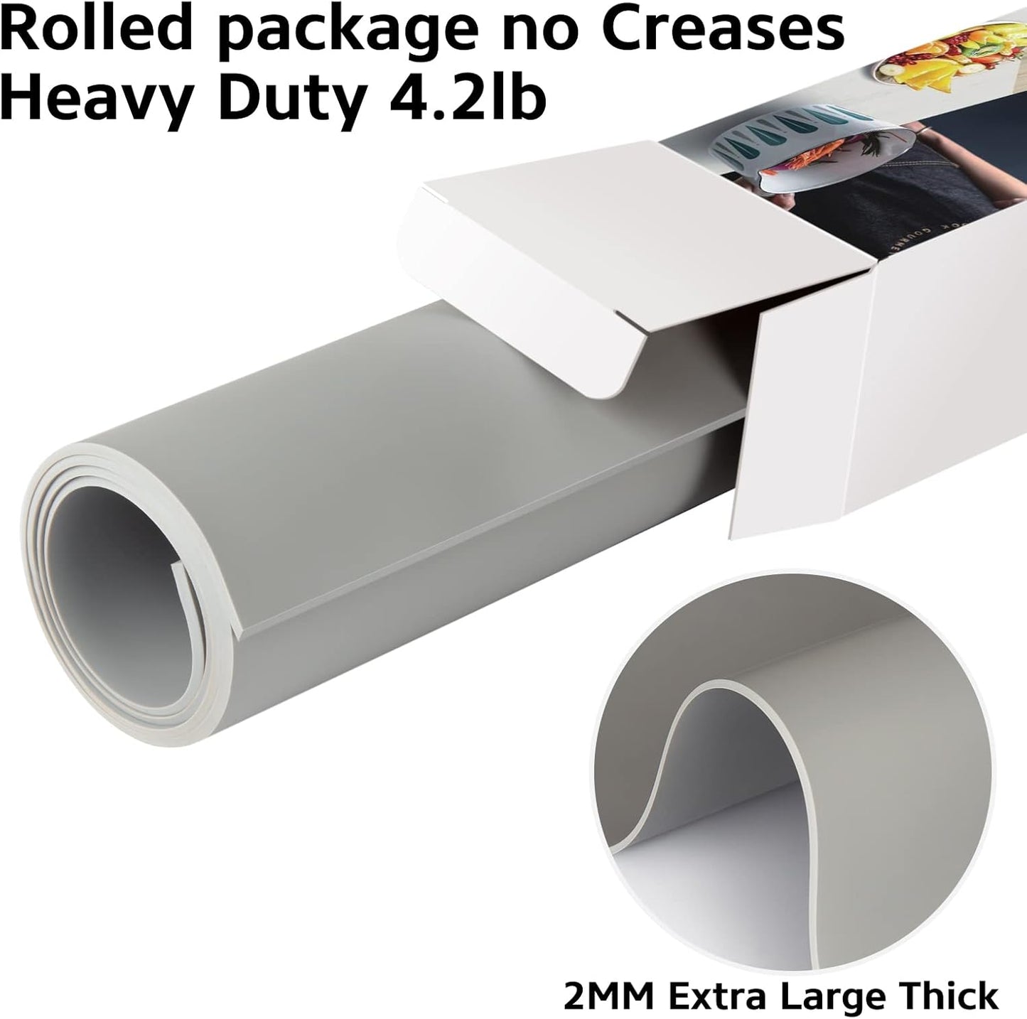 Silicone Mats for Kitchen Counter Thicker Extra Large Heat Resistant Mats Countertop Protector Liners for Bottom of Oven Air Fryer Coffee Maker, 24" x 16" x 2 mm, Translucent