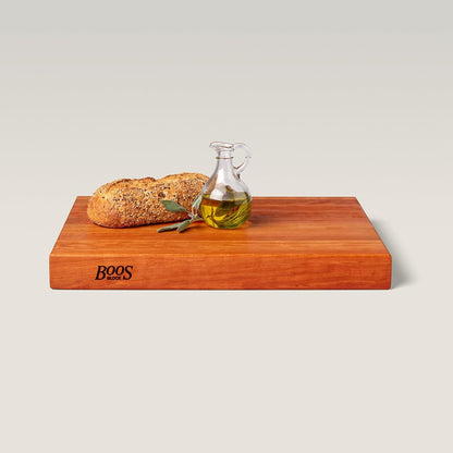 John Boos Handle Boards Series Rectangular Wooden Maple Cutting Board 24”x18” – 2.25” Thick, 30-lb Reversible Butcher Block with Juice Groove, Edge-Grain & Metal Handles