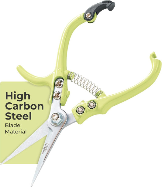 Modern Sprout Pruning Shears - Herb Snipping Scissors- Lightweight Gardening Tools W/Easy Lock - Flower Cutter Garden Shears - Carbon Steel Blade + Reusable Holster (Lavender, 1-Pack)