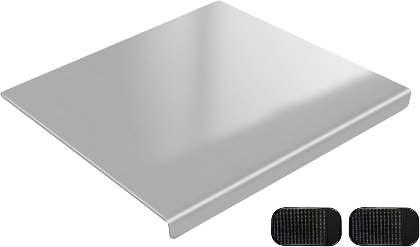 Large Stainless Steel Cutting Board with Lip, Yoposeo Heavy Duty Baking Cutting Chopping Boards for Kitchen, Meat, Fruits, Vegetables, Bread and Baking (19.7" X 15.7"/ 50 X 40cm)