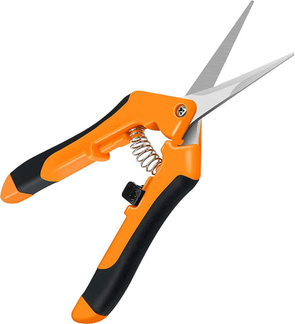 iPower 6.5 Inch Gardening Hand Pruner Pruning Shears Trimming Scissors with Straight Stainless Steel Blades for Bonsai, Herb, Bud, Hedge, 4-Pack, Yellow