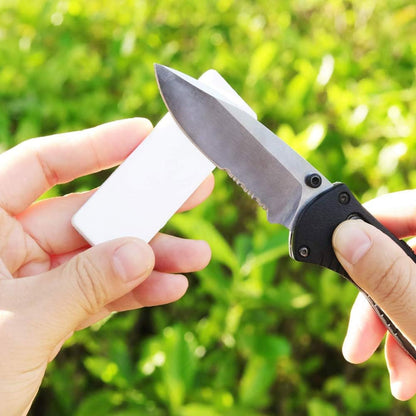 Diamond Knife sharpener Pocket Sharpening Stone #400/600 Double Sides Folding Portable Orange - 1pcs