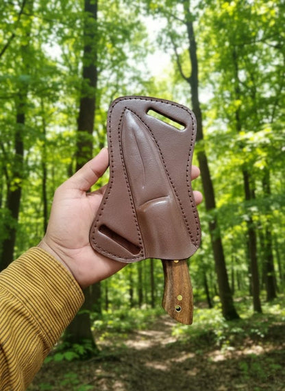 Fixed Blade Hunting Forged Tracker Knife - 8 Inches Carbon Steel Razor Sharp Blade Full Tang Bushcraft Knives with Premium Leather Belt Sheath. Used For Hunting Outdoor Camping, Hiking, Skining Knife.