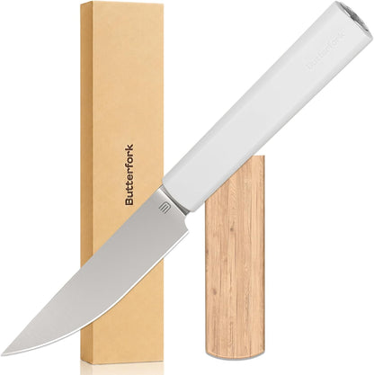 6 Inch Nakiri Knife, AR-RPM9 Steel & Replaceable Handle, Multipurpose Meat Cleaver Vegetable Chef Knife with Oak Sheath, Gift for Home Chefs