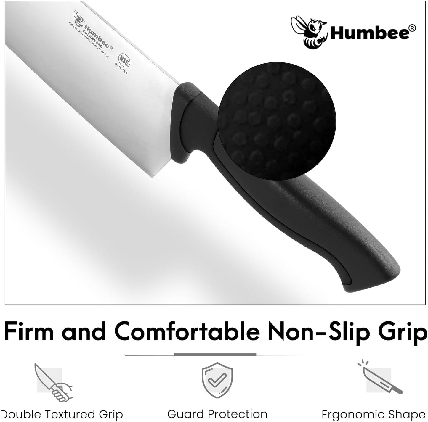 7.5-Inch Nakiri Knife, High Carbon Stainless Steel Hollow Grind Blade, Razor Sharp Edge, Ergonomic Non-Slip Handle, Cleaver Style, DT-50 Series, Orange