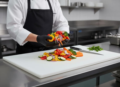 Big 30 x 18 Plastic Cutting Board - 3/4 Inch Thick for Meat, Game and Fish - Commercial Grade HDPP Poly with NSF Stamp, Weighs 13 Pounds, White