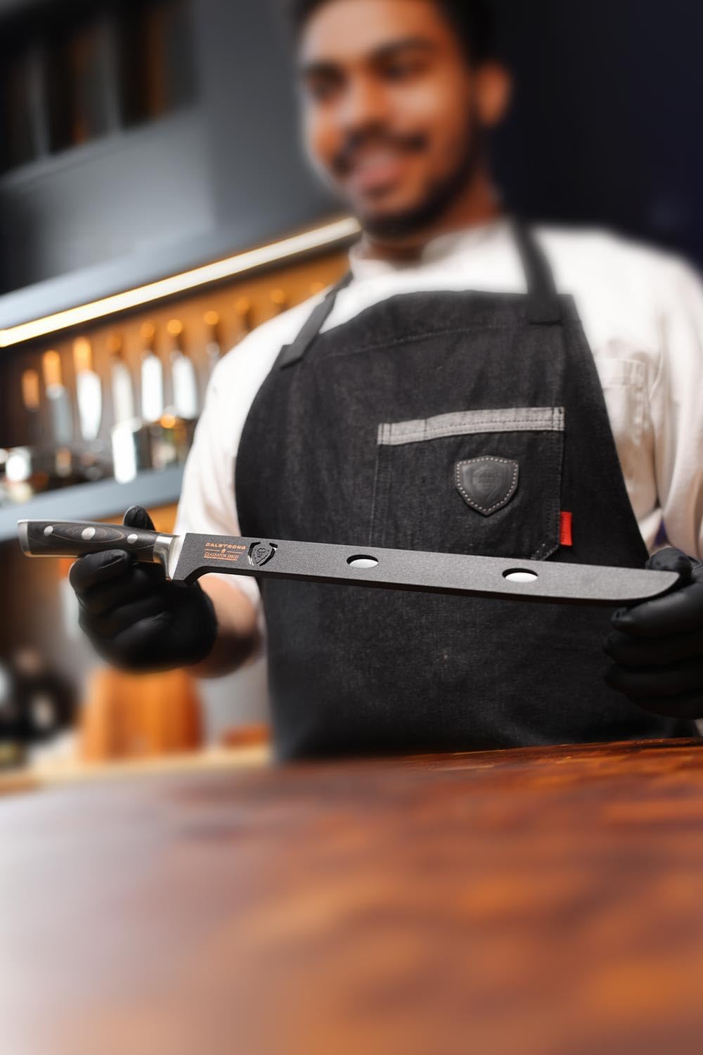 Dalstrong Spanish Style Meat & Ham Slicer - 12 inch - Gladiator Series Elite - German High Carbon Steel - w/Sheath - NSF Certified