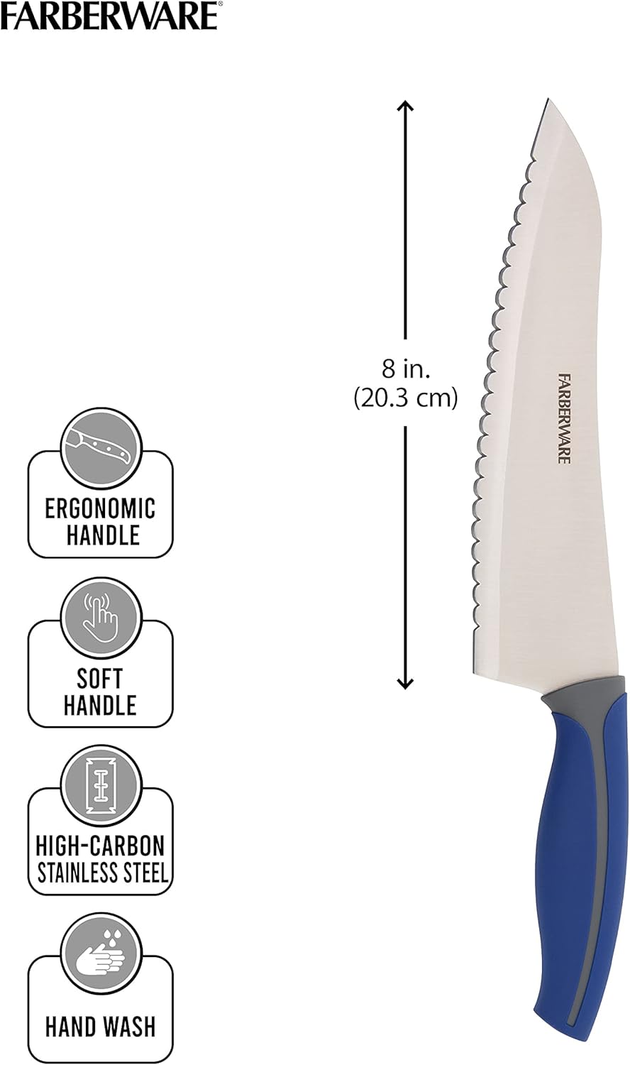 Farberware Precise Slice Utility Knife Set, 3 Piece, Multicolor
