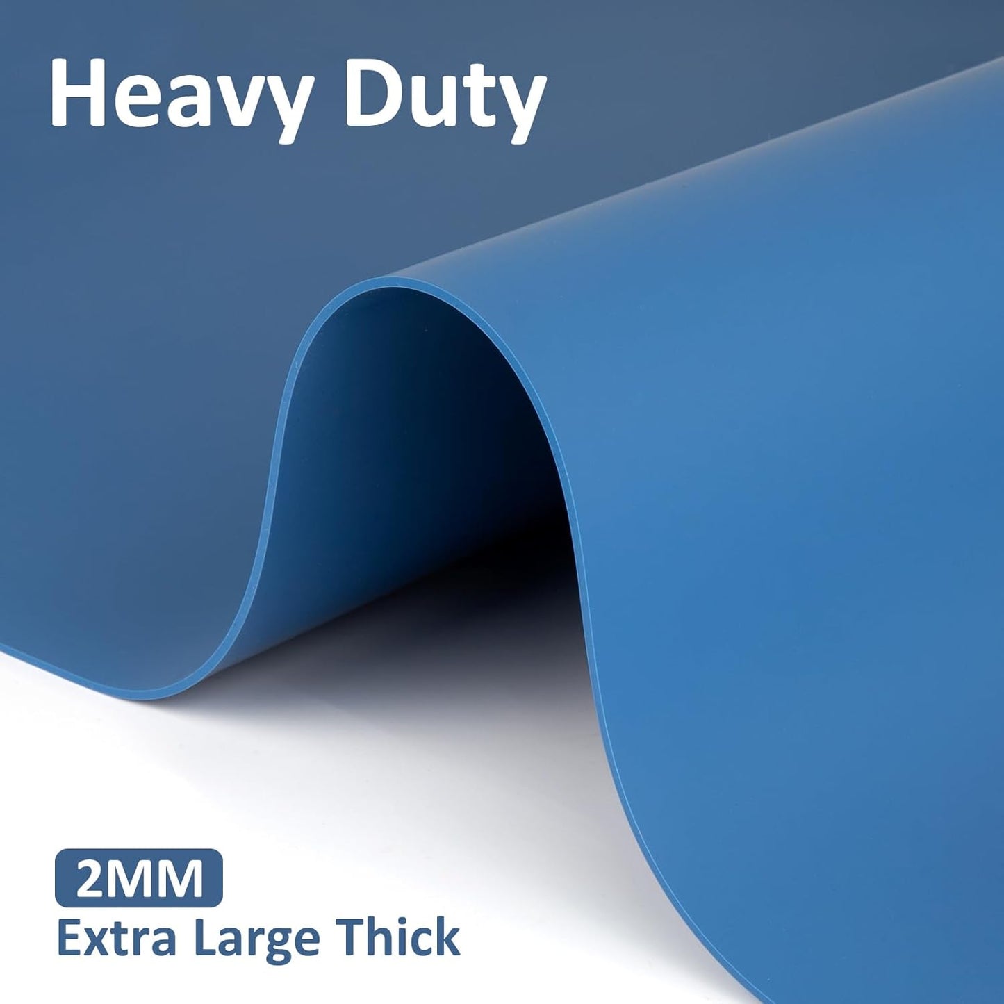 Silicone Mats for Kitchen Counter Thicker Extra Large Heat Resistant Mats Countertop Protector Liners for Bottom of Oven Air Fryer Coffee Maker, 24" x 16" x 2 mm, Translucent