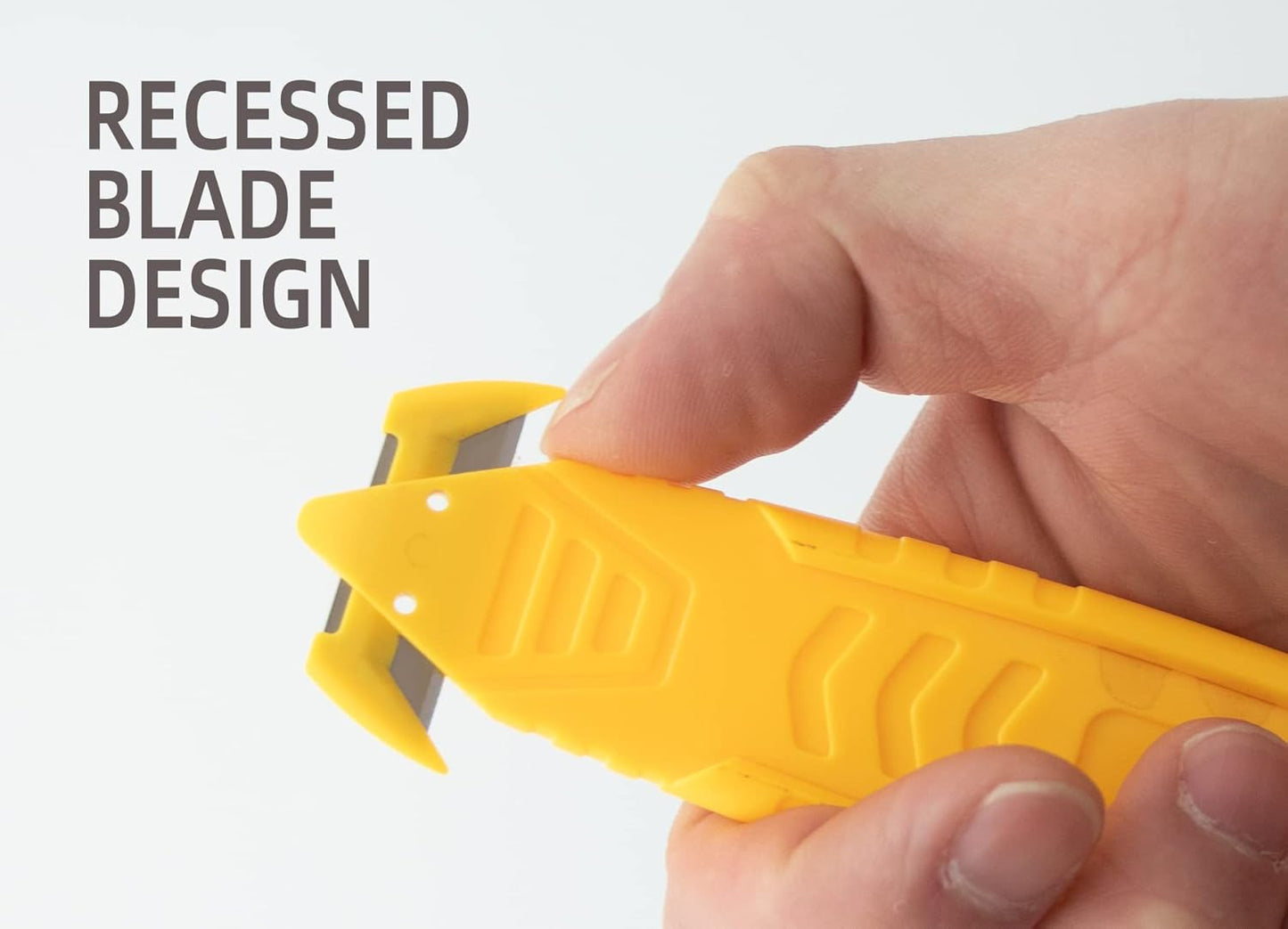 200 Pcs Safety Knife Box Cutter T TOVIA Utility Cutter and Package Opener with Recessed Concealed Stainless Steel Blade for Household, Warehouse, Workshop
