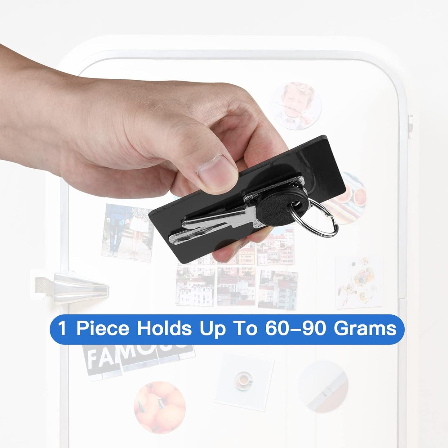 Magnetic Strips with Adhesive Backing, Strong Magnetic Tape Flat Rubber Magnet Strip, Sticky Magnet Strips for Most Surfaces, Refrigerator Whiteboard Dry Erase Board (80 x 45 x 2 mm, 5 pcs)