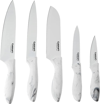 Cuisinart C55-10PCERM Ceramic Coated Knife Set with Blade Guard Sheaths (10- Piece Set) in Dark Pastels