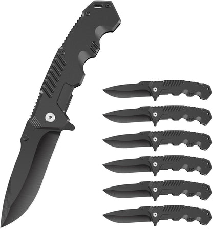 4-Pack Pocket Knife Set – Assisted Opening, Liner Lock, EDC Work Knife for Men, Bulk Gift Box Ready, Laser Engraving, Camping & Utility (4 Knives)