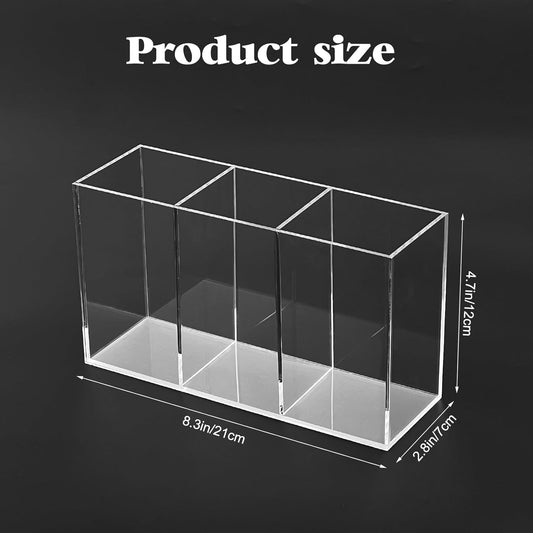 Cutlery Storage Organizer, Silverware Caddy with 3 Cavities Clear Silverware Holder Knife Fork and Spoon Organizer Tableware Storage Box for Kitchen Countertop Dining Room Home Office Desk Party Table