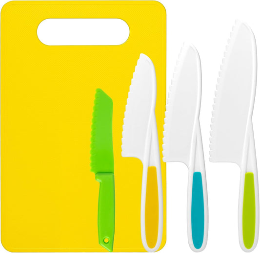 23 PCS Kids Cooking Sets, Kitchen Tools for Toddlers' Real Cooking, Kids Kitchen Knife Set with Cutting Board Kid Safe Knives Peeler Sandwich Cutters Crinkle Cutter, for Girls Boys