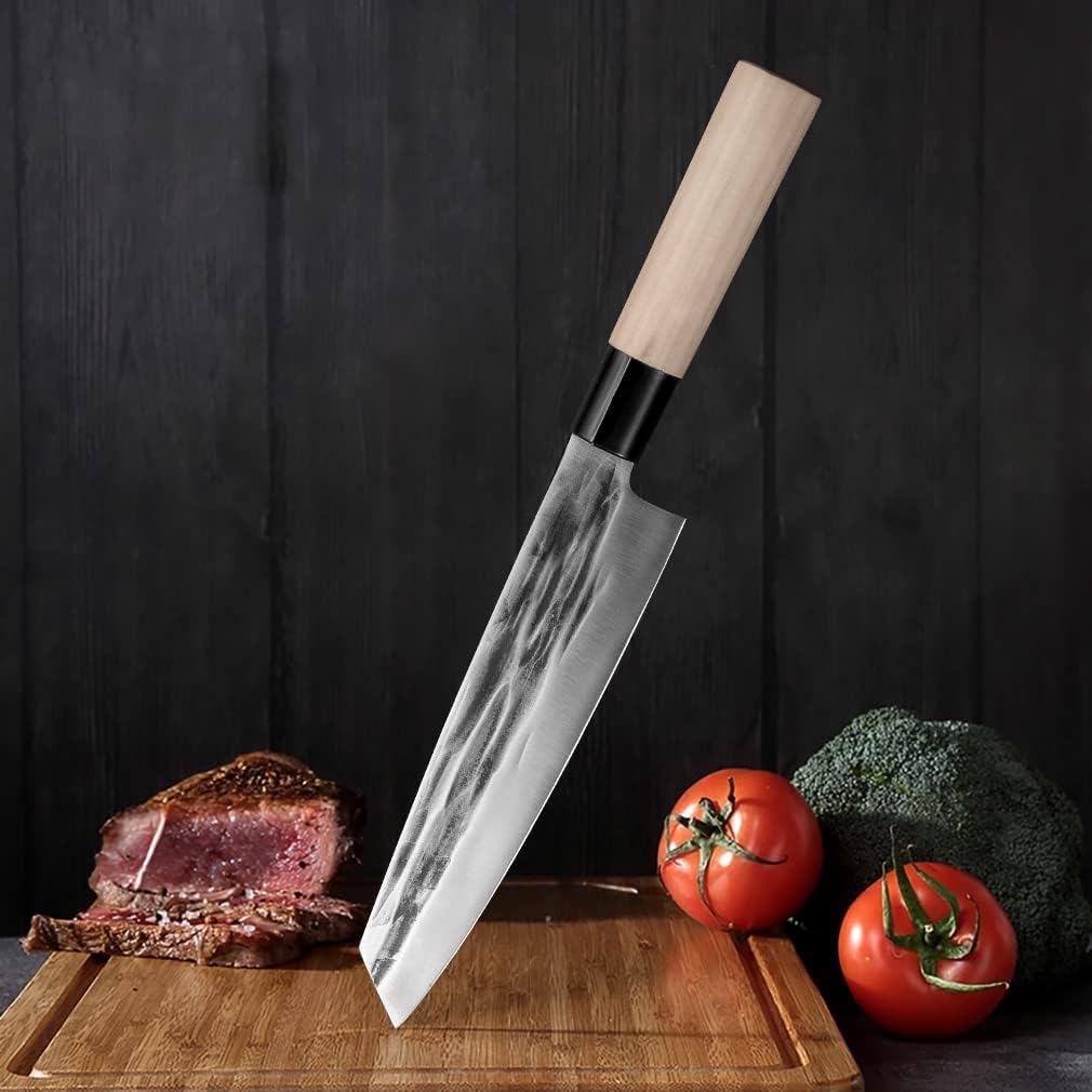 Waterboss,Japanese Sushi Chef Knife Salmon Knife Slicer Razor Sharp Sashimi Watermelon Knives, 5Cr15mov Stainless Steel Sashimi Yanagiba Knife, Maple Handle, 11.8inch (300mm)