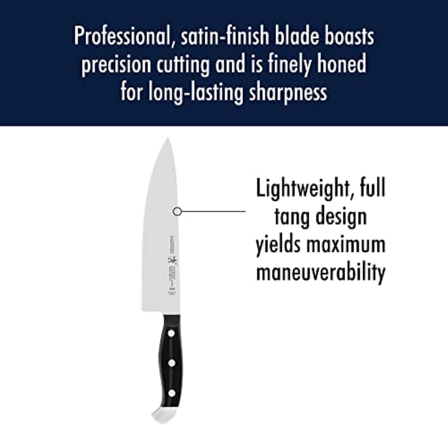 HENCKELS Statement Razor-Sharp 8-inch Slicing Knife, German Engineered Informed by 100+ Years of Mastery, Black/Stainless Steel