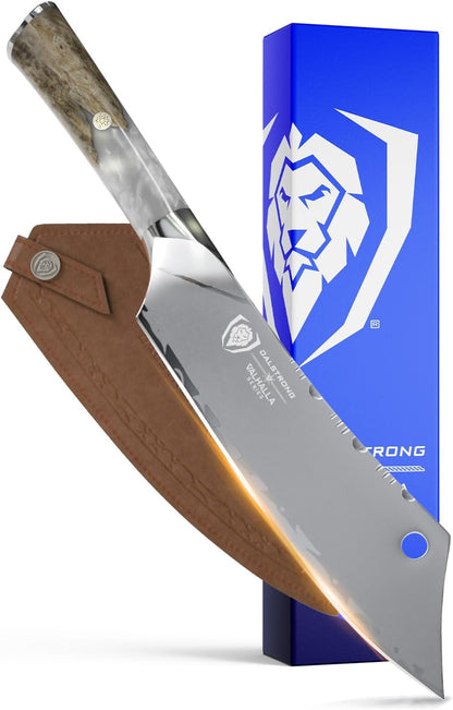 Dalstrong Chef & Cleaver Hybrid Knife - The 'Crixus' - 8 inch - Valhalla Series - 9CR18MOV HC Steel - Celestial Resin & Wood Handle - Razor Sharp Chef's Knife - w/Leather Sheath