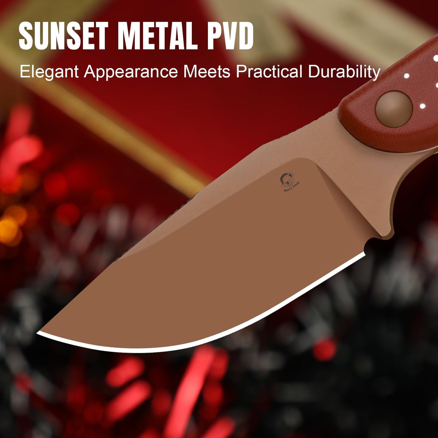 Kizer Hare Fixed Blade Knife with Sheath, 3.14" D2 Steel Blade EDC Hunting Knife with Burlap Micarta and Black G10 Handle, Small Survival Knives, Outdoor Camping Knives for Men Women 1077M3