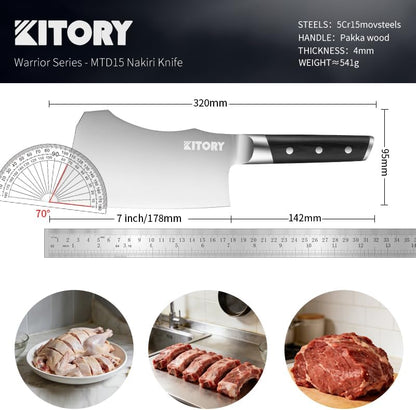 Kitory Slicing Carving Knife - 12" Brisket Knife - Pakka Wood Handle - Forged German High Carbon Steel Granton Blade, BBQ, Grilling Gifts For Men -Metadrop Series